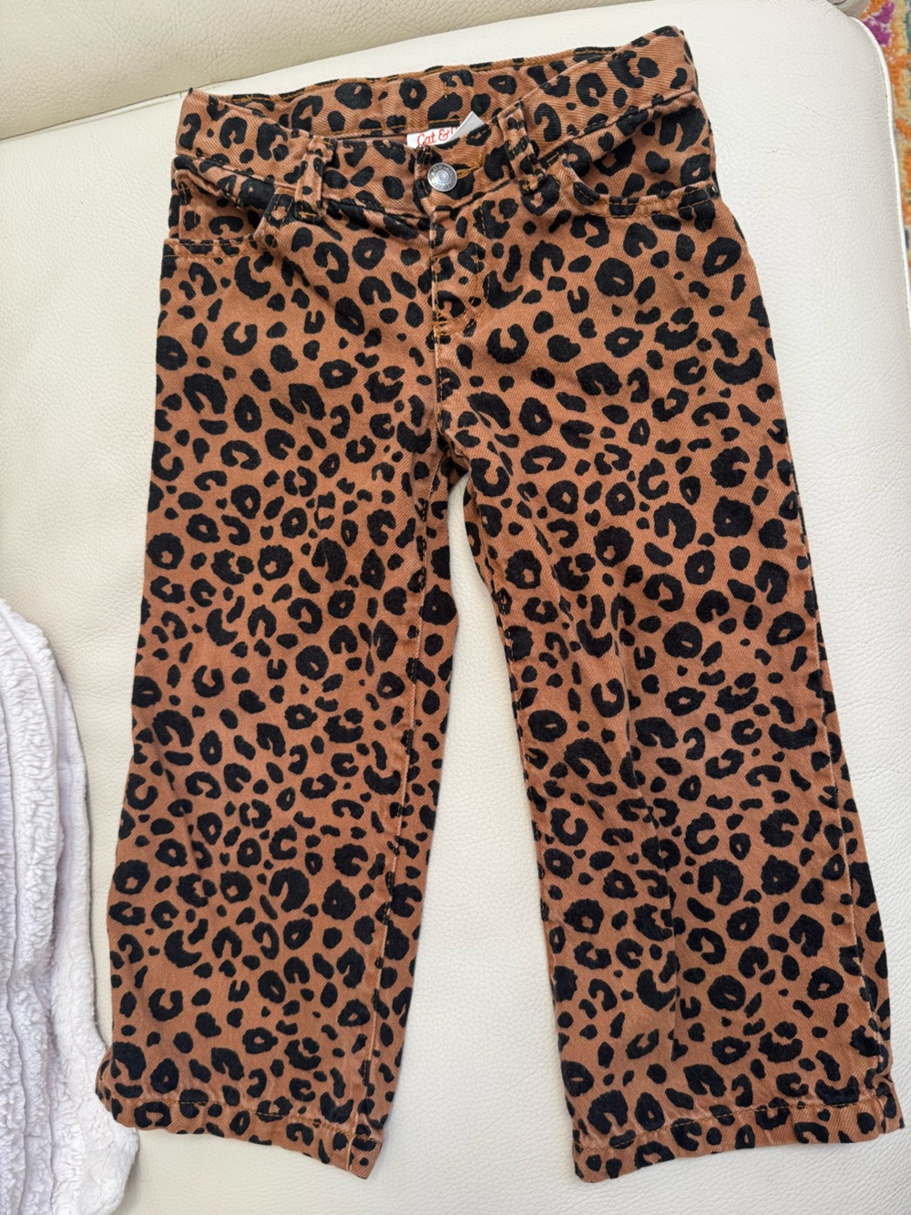 4T Cat & Jack Leopard Print Wide Leg Pant